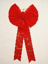 6020 - Deluxe Red Velvet Bow, w/Holographic Print Design