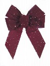 6076 - Burgundy Velvet Glittered Bow