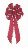 6173 - Red Velvet w/Gold Chev. Wired Bow